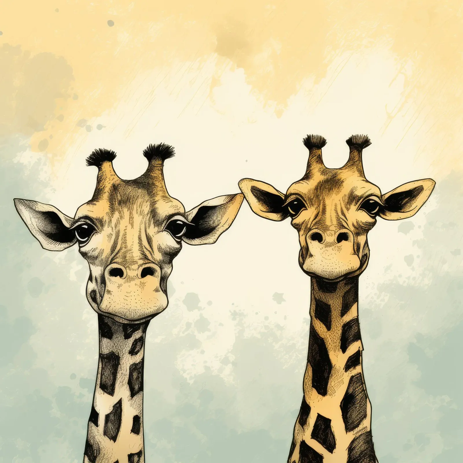 Cartoni animati retrò divertenti Giraffe carine pellicola backlit da Funny Animals