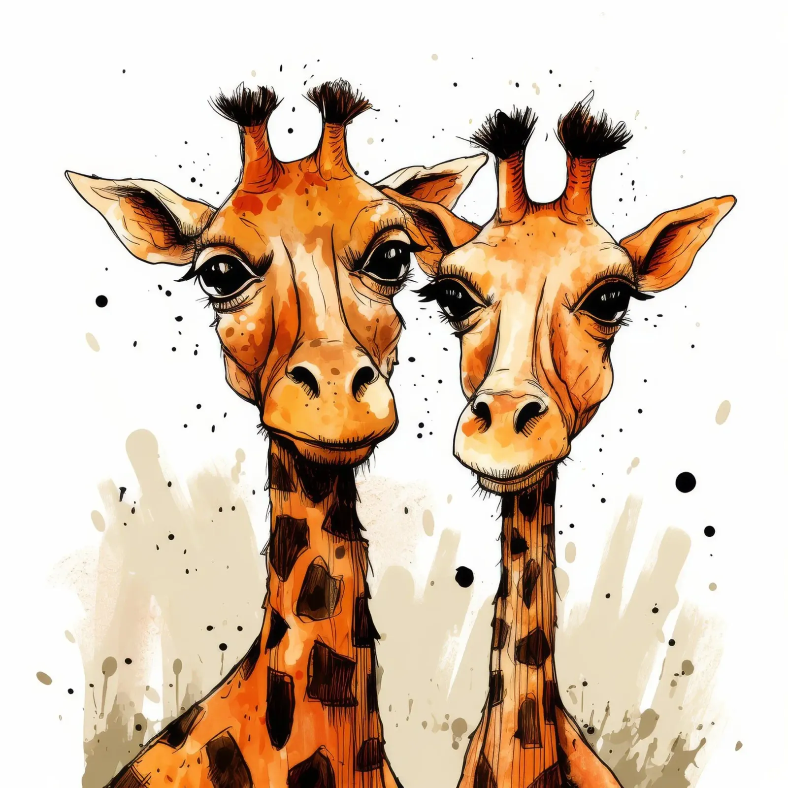 Retro Giraffe Duo pellicola backlit da Funny Animals