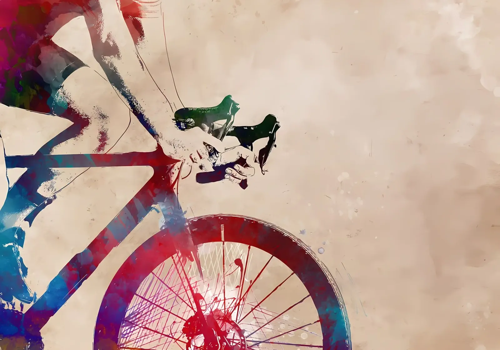 Cycling Bike sport alu-dibond by Albert S Jacob