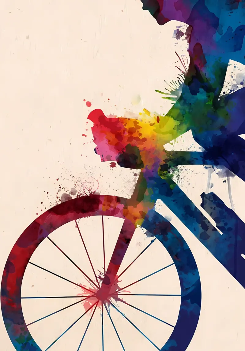 cycling silhouette 4 hahnemühle by Albert S Jacob