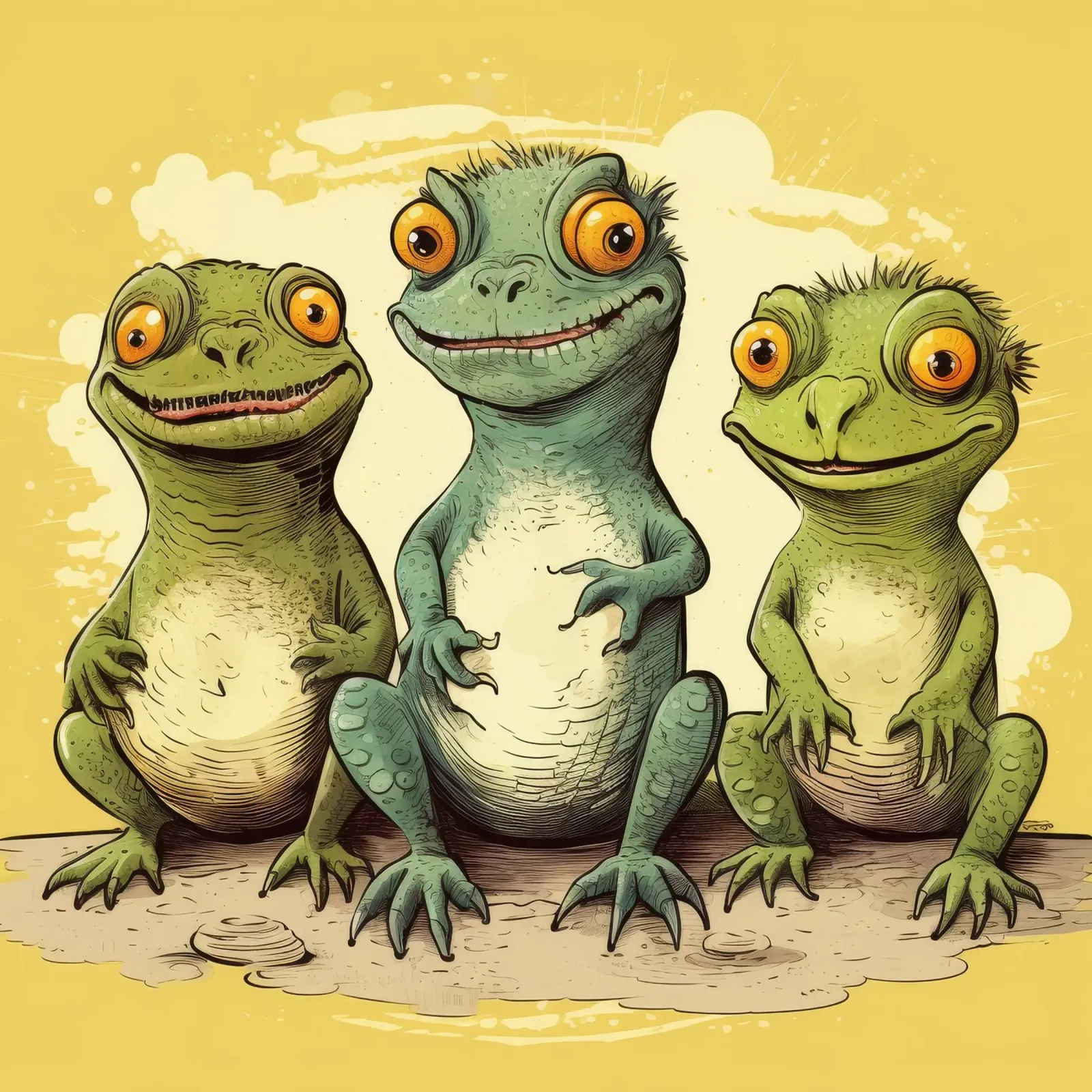 Retro Iguana Gang pellicola backlit da Funny Animals