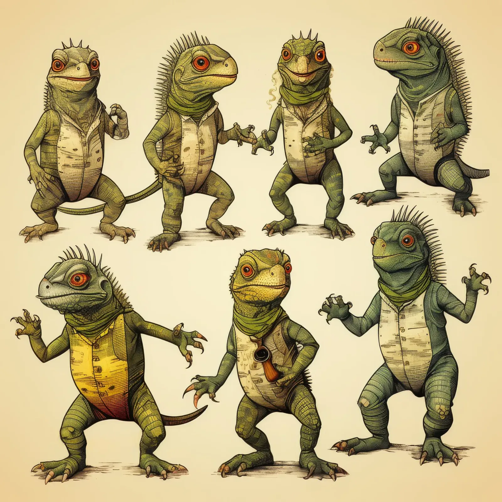 Retro Iguana Gang pellicola backlit da Funny Animals