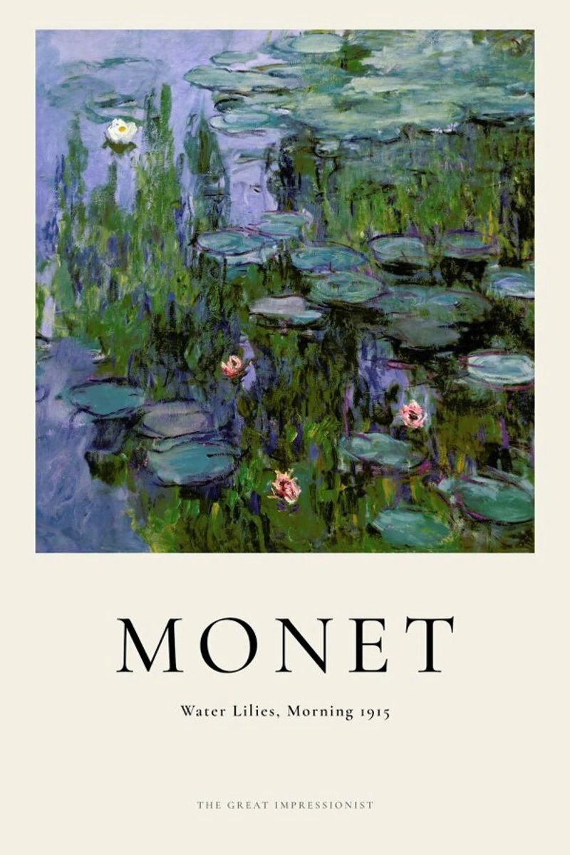 Monet - Water Lilies, Morning Poster von ARTOTHEK