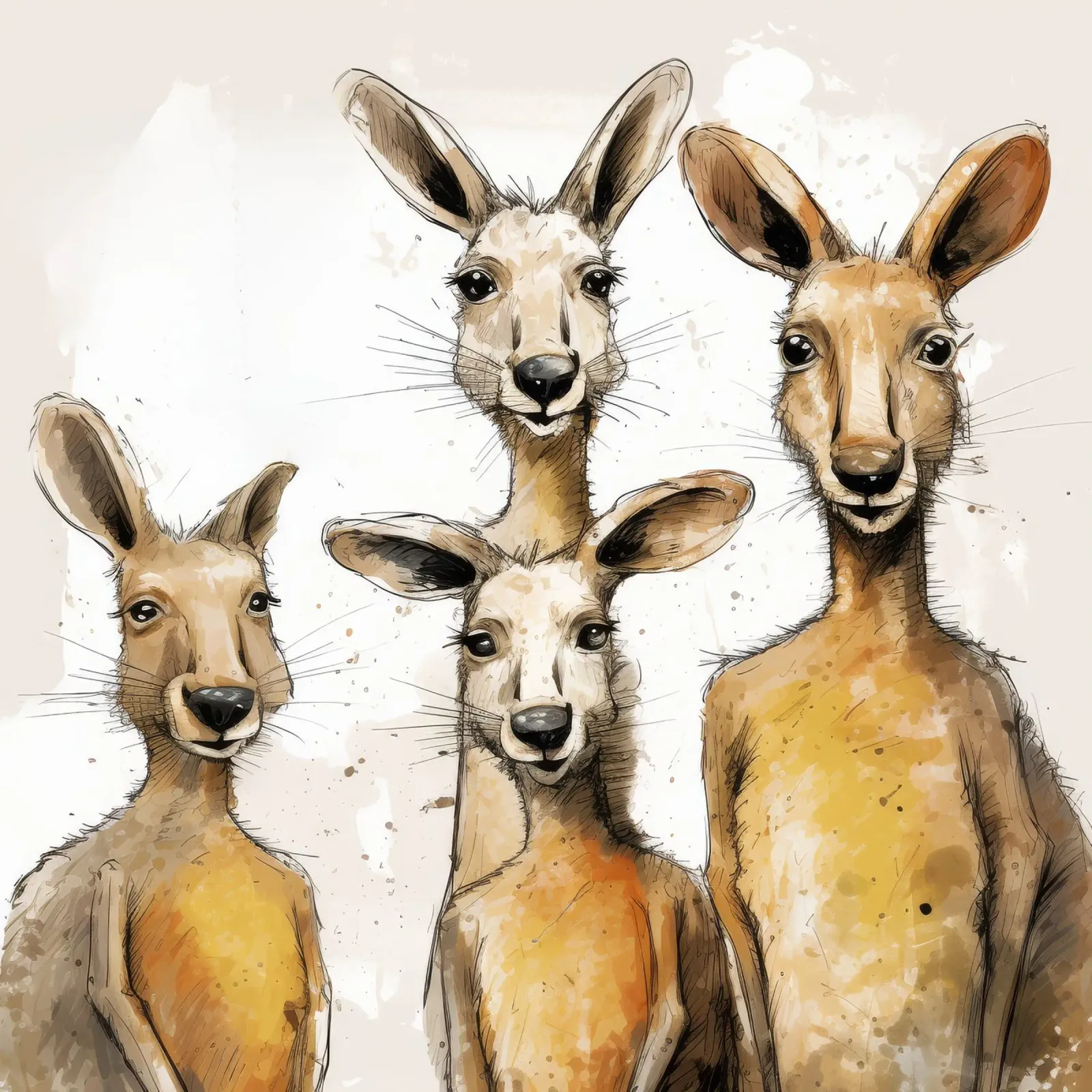 Retro-Känguru-Bande Hahnemühle von Funny Animals