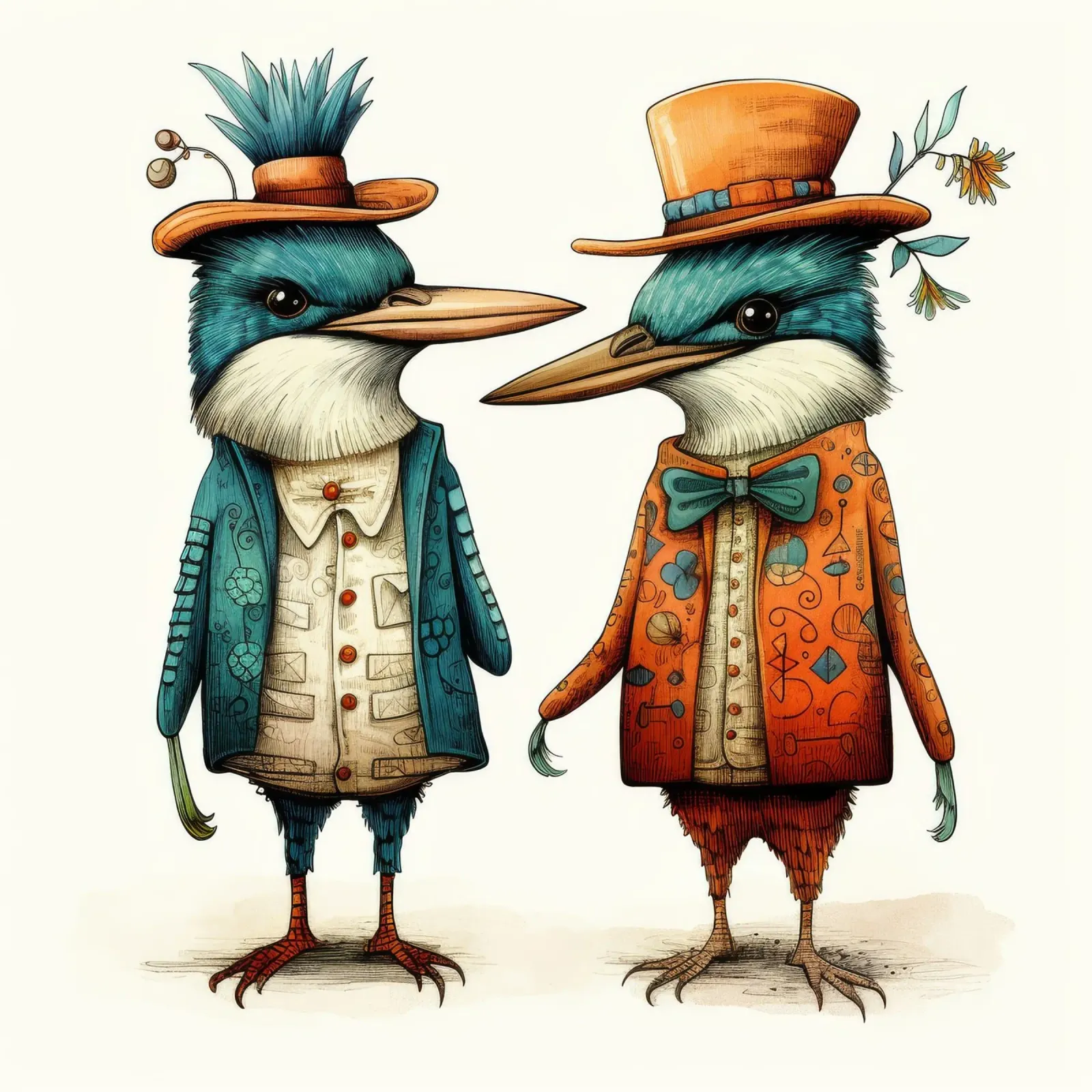 Duo di martin pescatore retrò pellicola backlit da Funny Animals