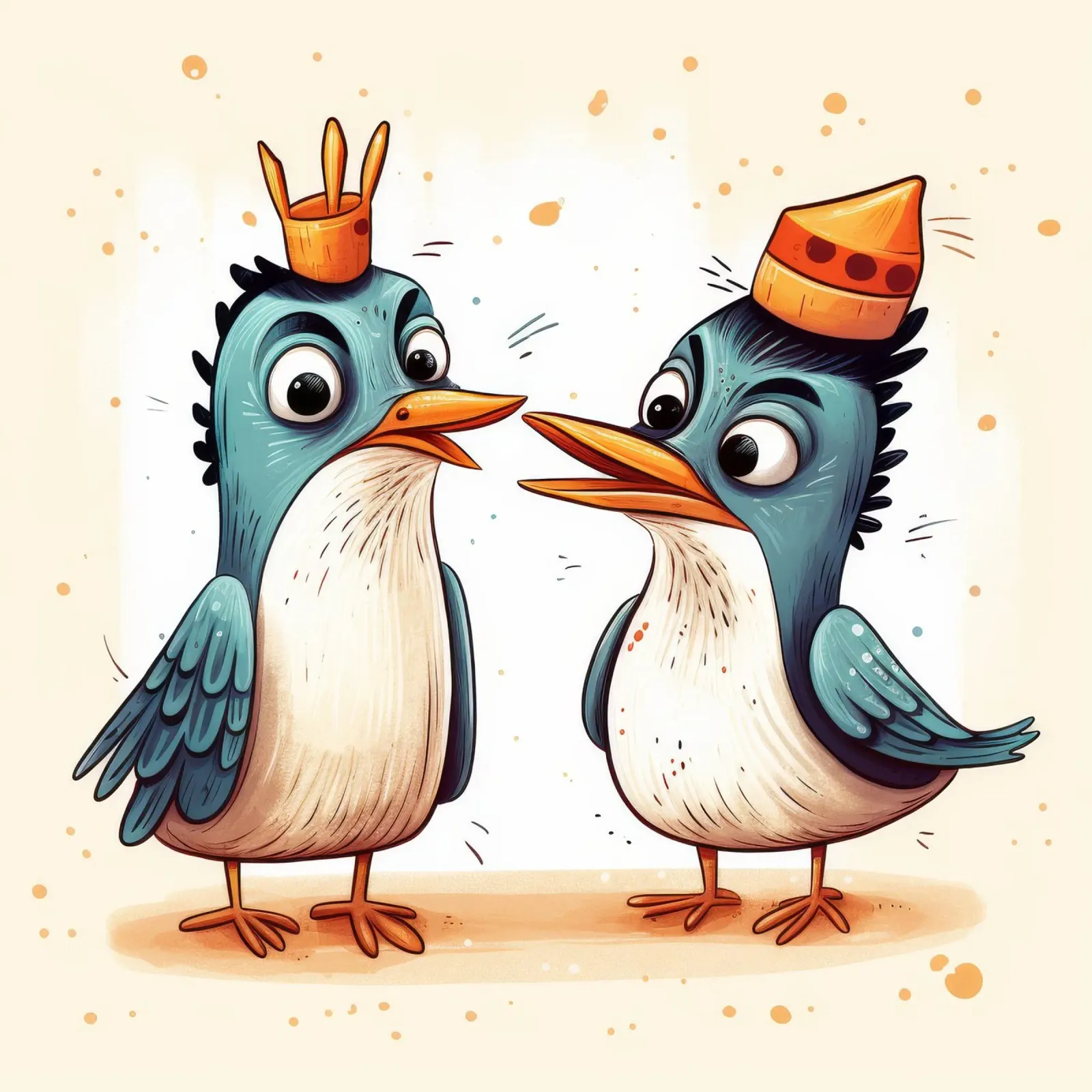 Duo di martin pescatore retrò poster con telaio in legno da Funny Animals