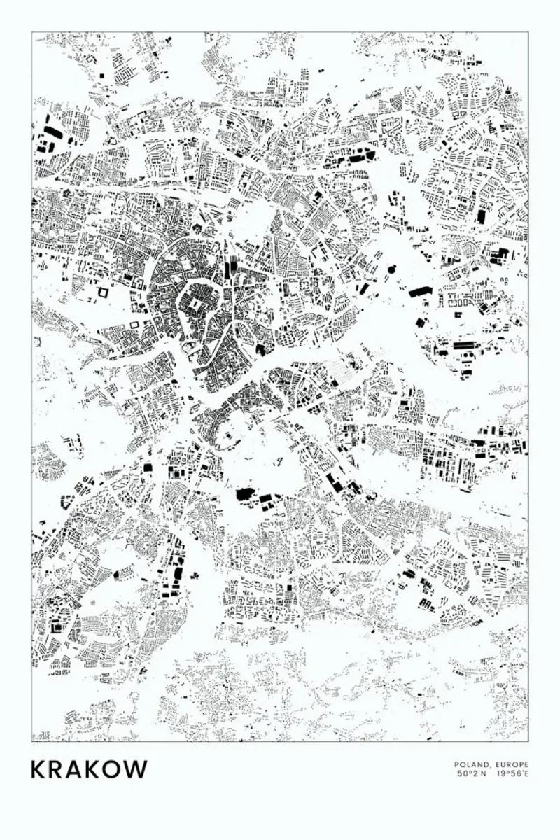Krakow pellicola backlit da The Cartography Collection