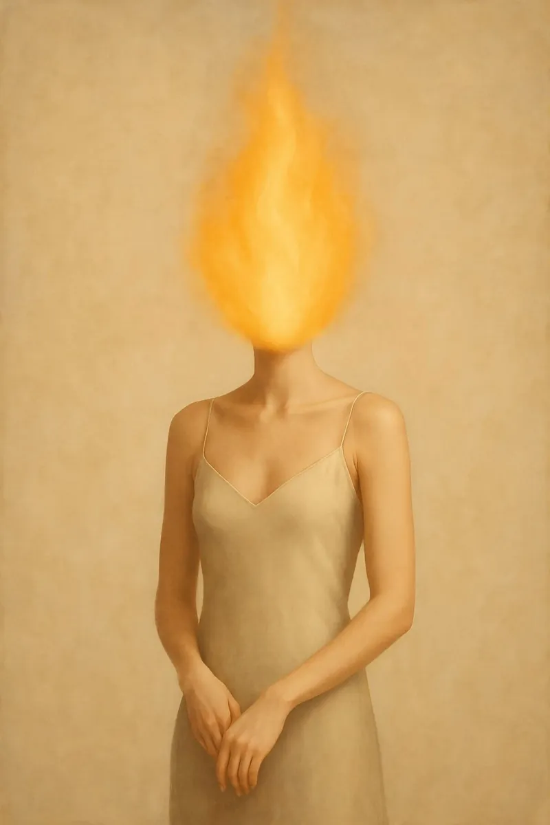 Fuoco interiore poster con telaio in legno da Mosaic Dialogue