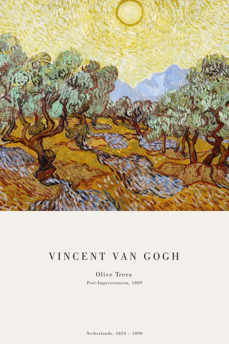 van Gogh - Alberi di ulivo carta hahnemühle da Old Masters