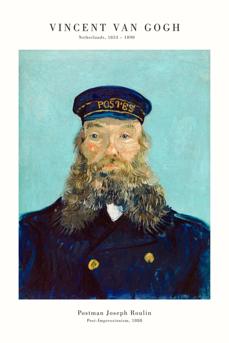 Van Gogh - Il postino Joseph Roulin poster con telaio in plastica da Old Masters