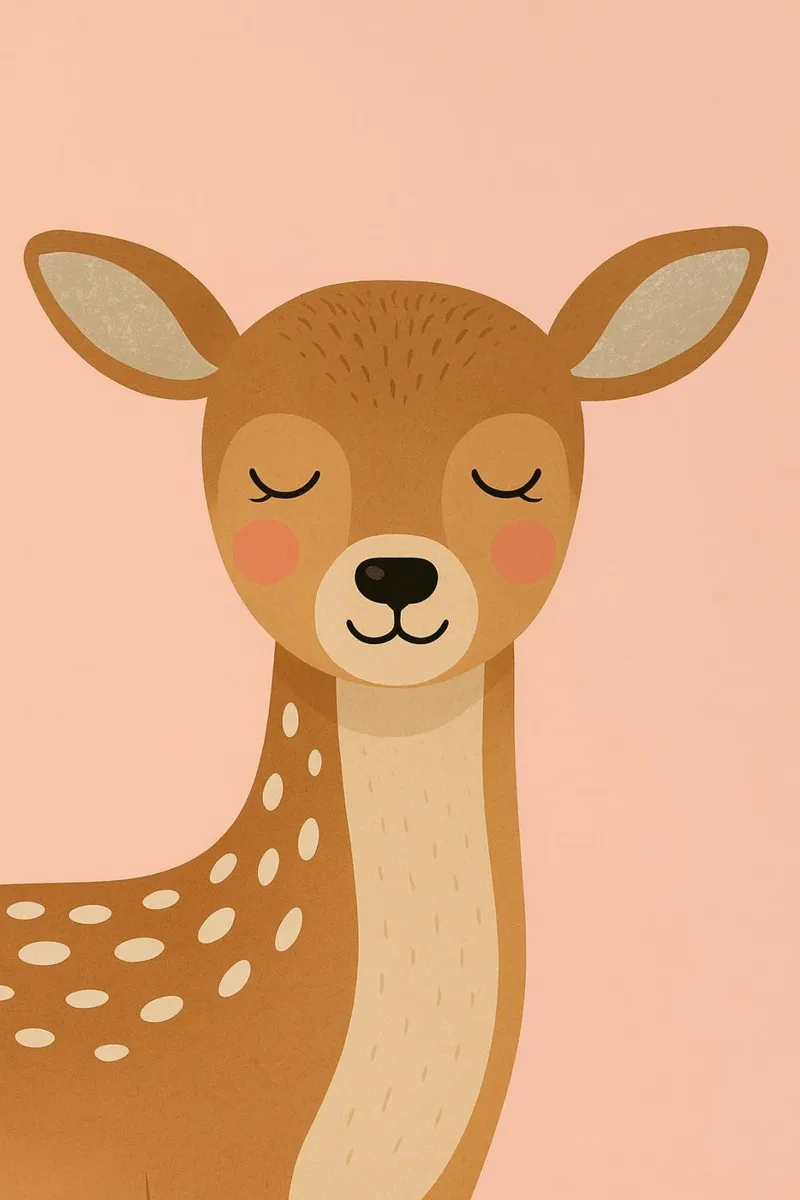 Arte murale del cerbiatto - Stampa della cameretta degli animali del bosco poster con telaio in plastica da Tiny Tails & Stripes