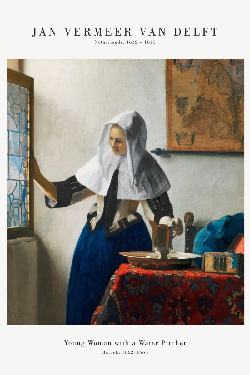 Jan Vermeer - Giovane donna con brocca pellicola backlit da Old Masters