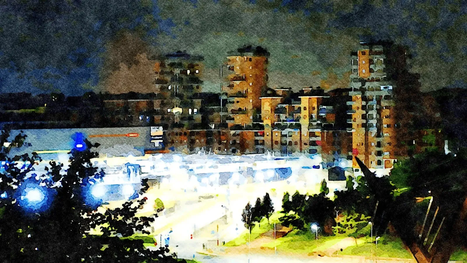 Torino di notte pellicola backlit da Massimo Frascogna