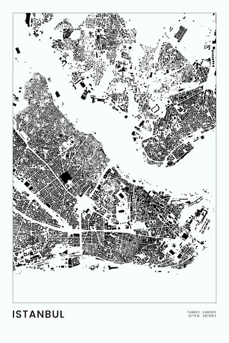 Istanbul pellicola backlit da The Cartography Collection