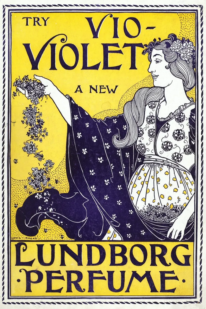 Poster d'epoca - Profumo Lundborg poster con telaio in legno da Old Masters