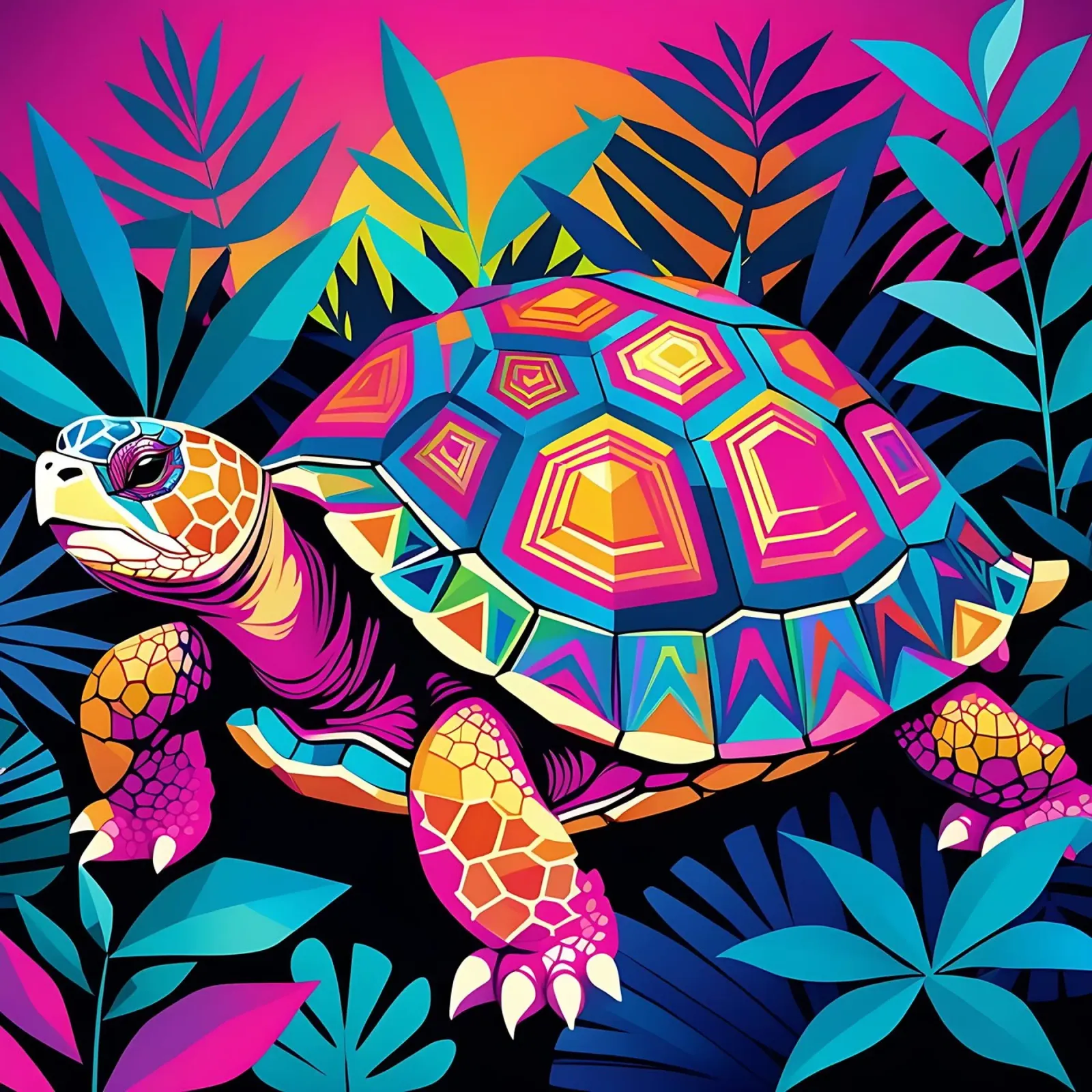 Turtle_style_E_2 canvas by Tierisch bunt by LK