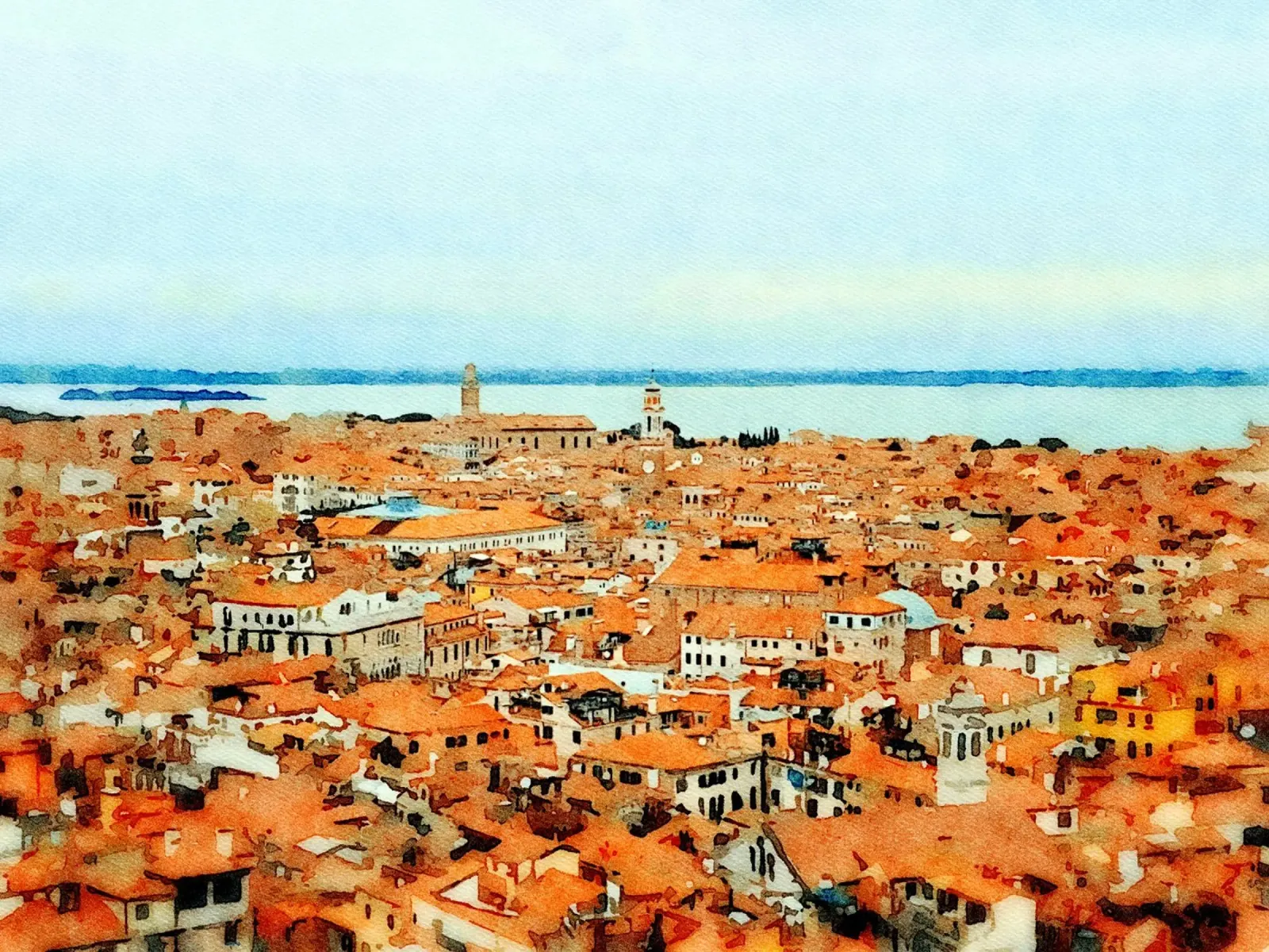 Tetti di Venezia pellicola backlit da Massimo Frascogna