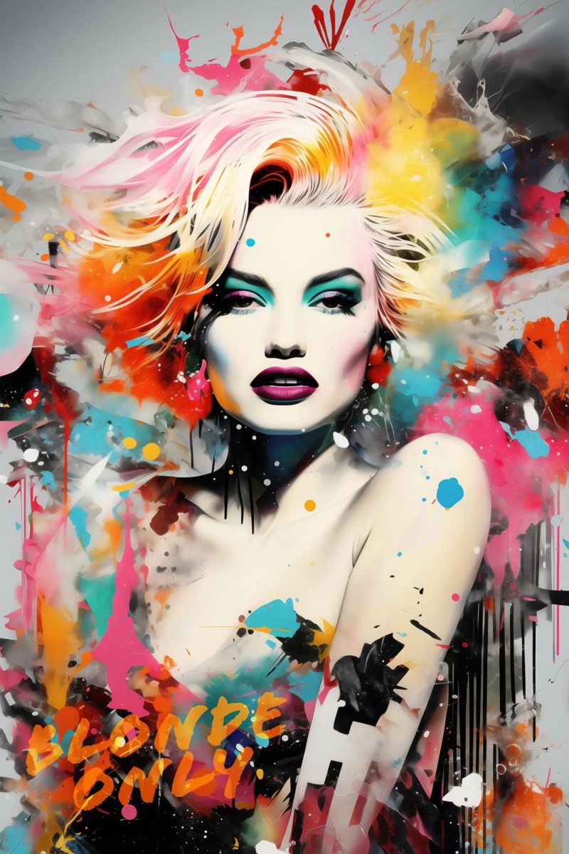 Solo bionda | Ritratto bionda Frau Street Art Graffiti poster da Autofocus