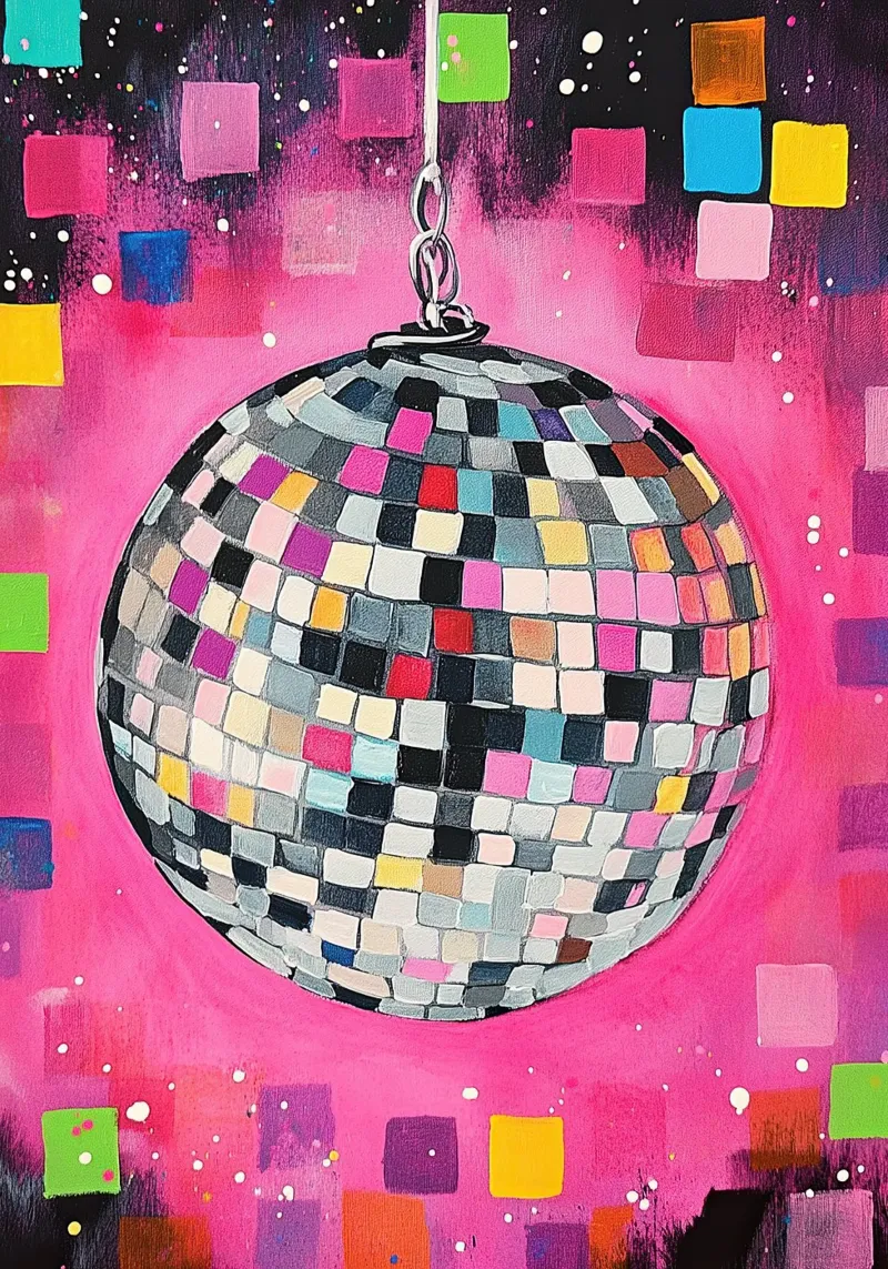 Disco art anni '70 pellicola backlit da Nikis Art Studio