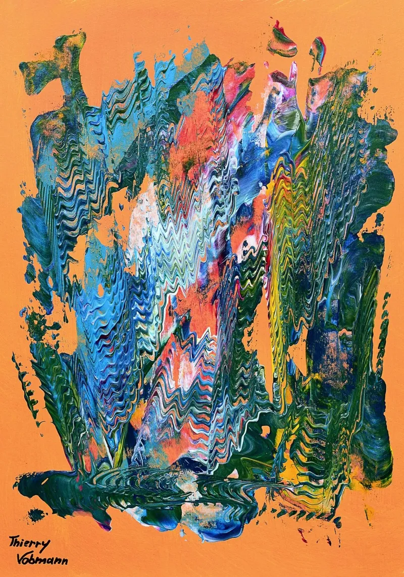 MESSAGE FROM THE HEART 9 Hahnemühle von Thierry Vobmann Abstract painting