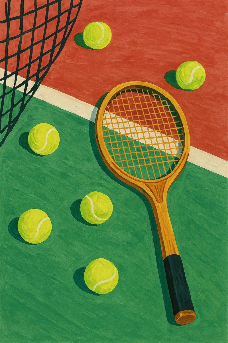 Vintage Tennis Court poster by Aquarevo