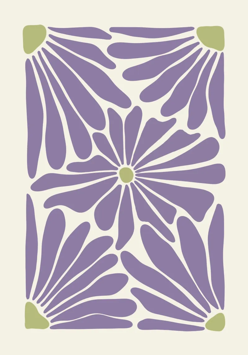 Fiori astratti di colore viola. plexiglass da Sixmai