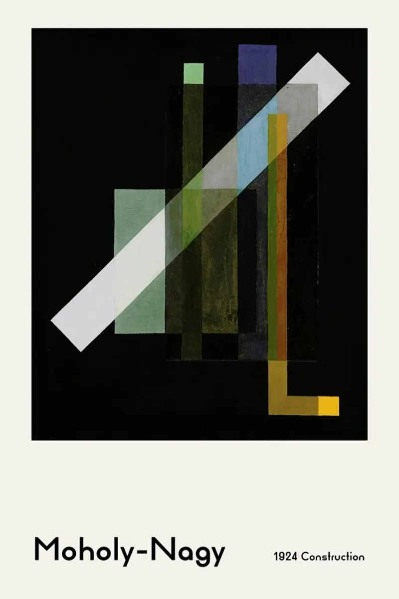 László Moholy-Nagy - Construction, 1924 poster con telaio in legno da ARTOTHEK