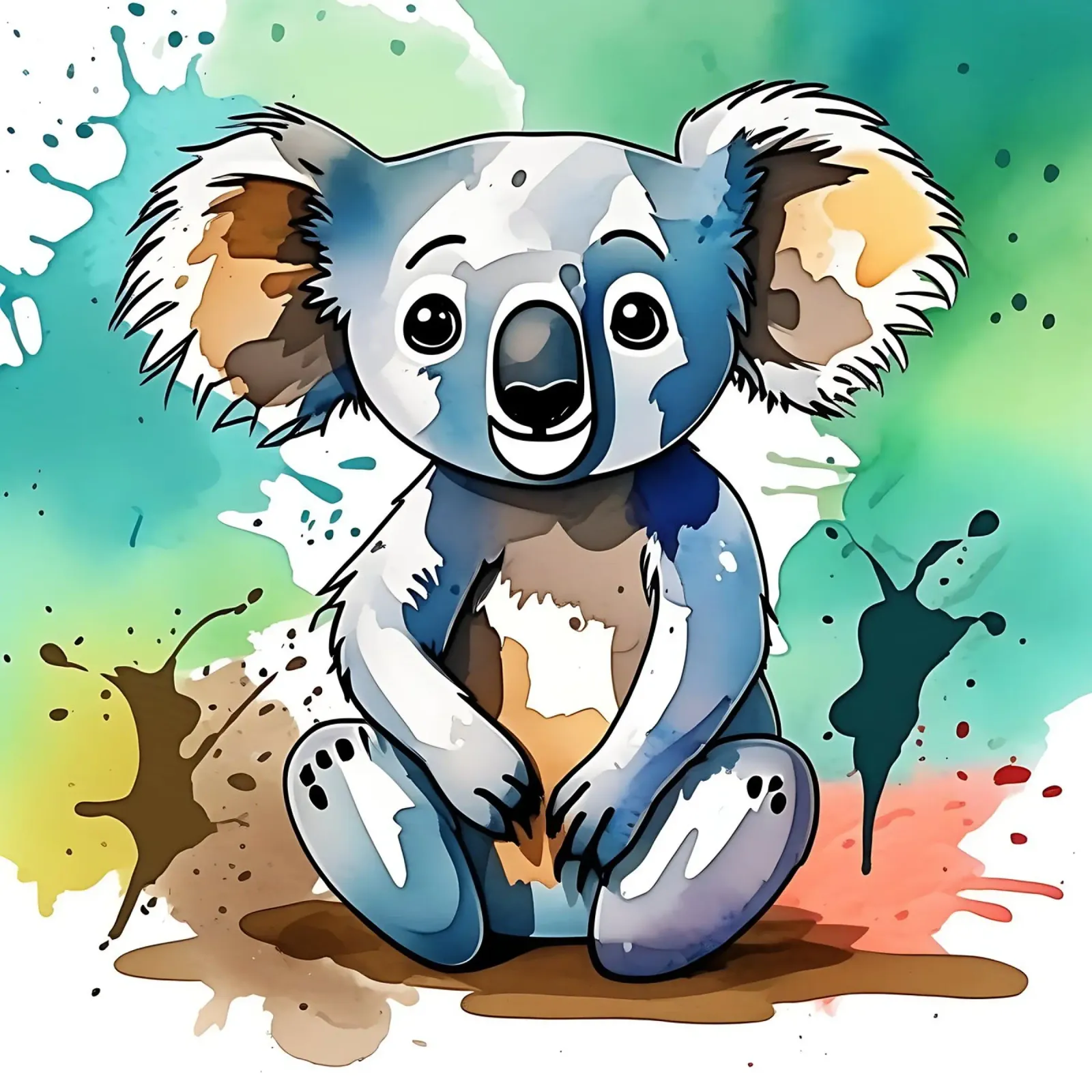 Koala_Stile_M_1 poster con telaio in legno da Tierisch bunt by LK