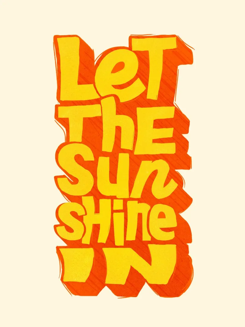 Let the Sunshine In – Retro Typography Print hahnemühle by showmemars