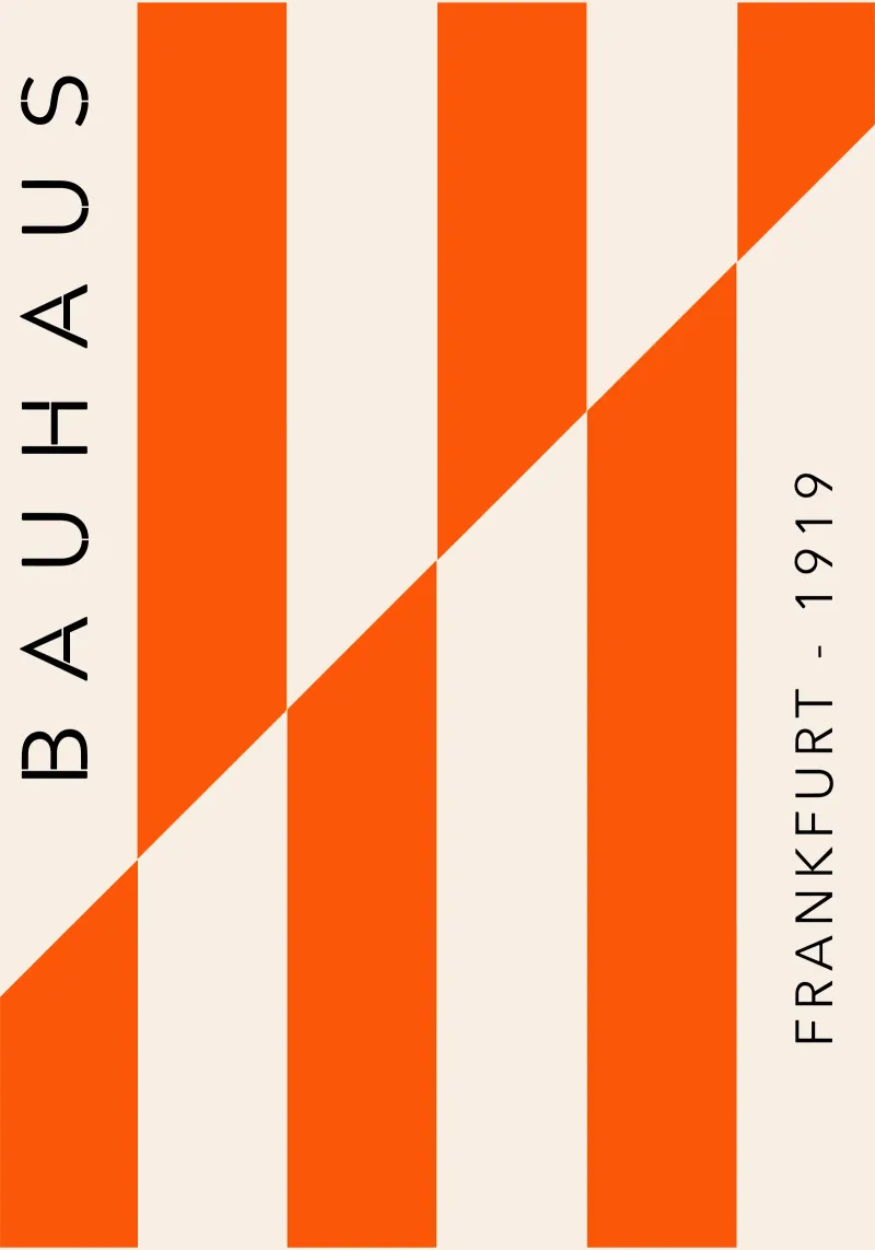 Frankfurt Lines – Orange Edition poster con telaio in legno da SMPLE
