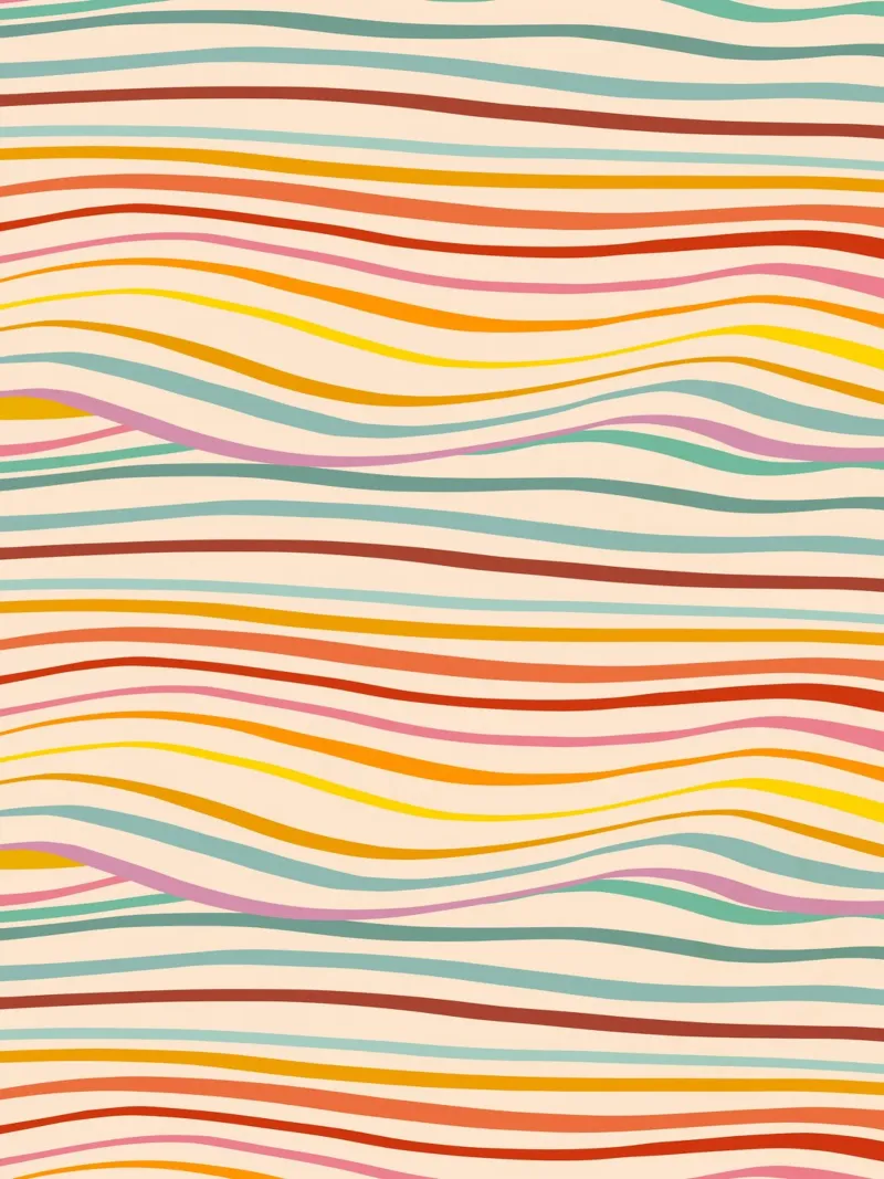 Retro Abstract Waves Pattern • Multi-colour Design for Pride canvas by Dominique Vari Abstract