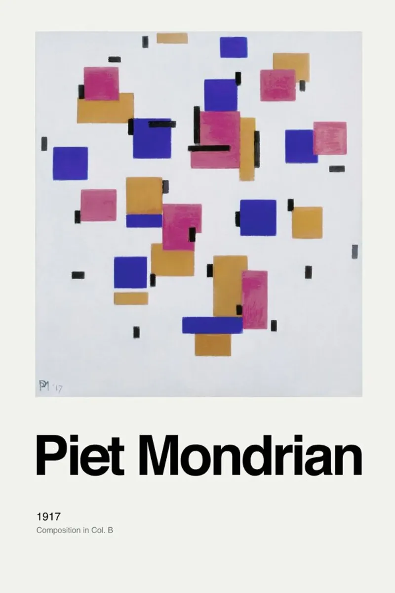Mondrian - Composition in Col. Bdrian - Composition in Col. B poster con telaio in plastica da ARTOTHEK