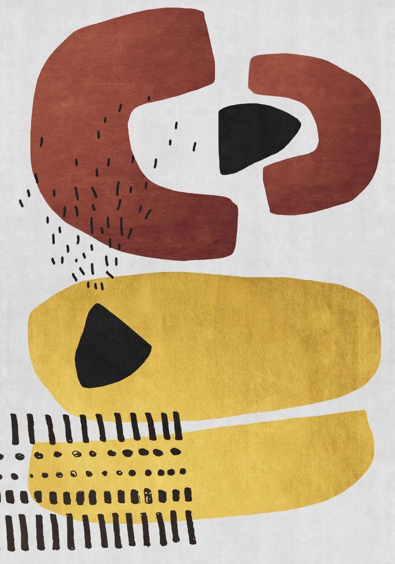 Abstract shapes in earthy tones pellicola backlit da ramosashop