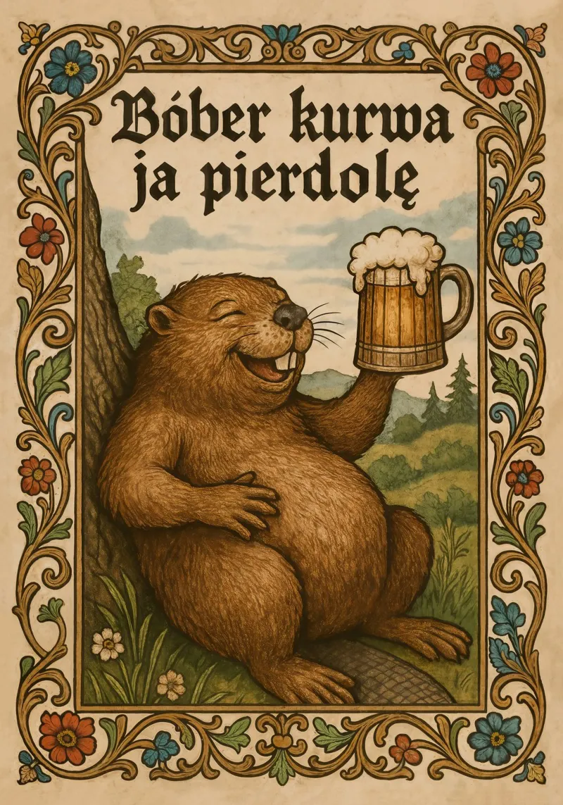 Bober ubriaco - Poster con i meme del castoro polacco poster da Lootprint