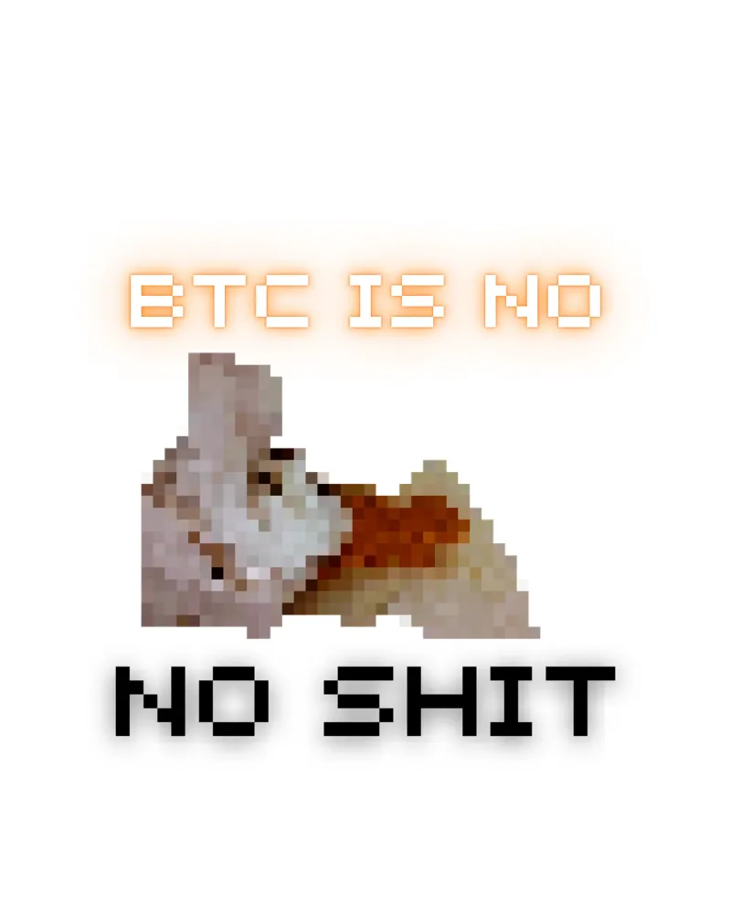 BTC is No SH**_BTC poster con telaio in legno da Crypto_Jungle