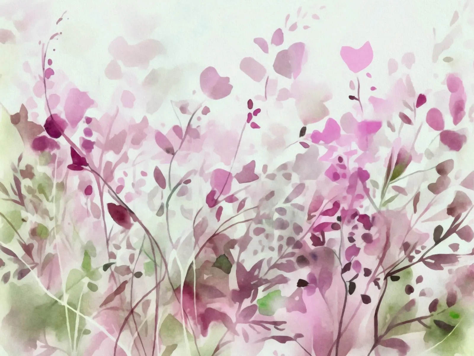 Watercolor Wildflower Summer Meadow Pink Green hahnemühle by Andrea Haase Floral Passion