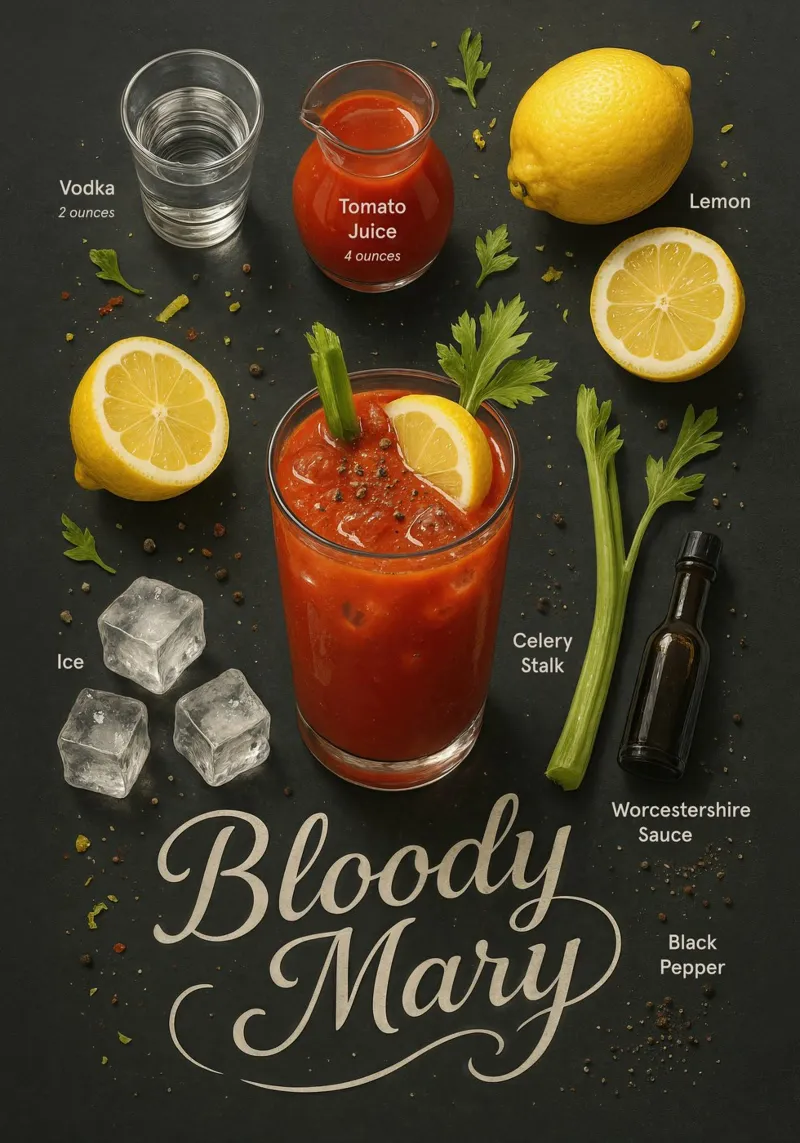 Bloody Mary Poster – Savory Vodka Brunch Cocktail hahnemühle de Lootprint