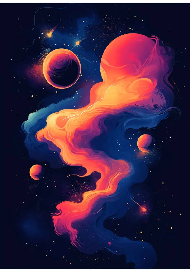 Sogni cosmici in una nebbia di colori pellicola backlit da pixelbull - medieval art and more