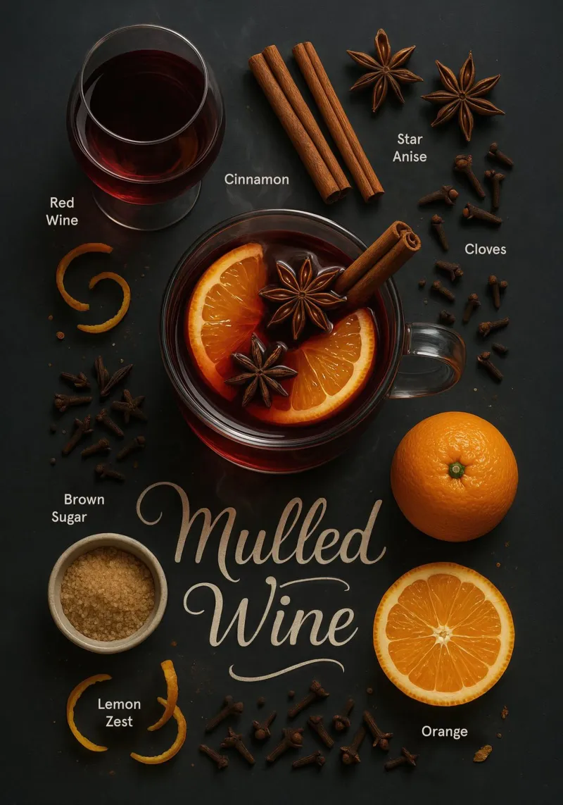 Poster sul vin brulé - Caldo cocktail invernale a base di vino rosso tela con Cornice a cassetta da Lootprint