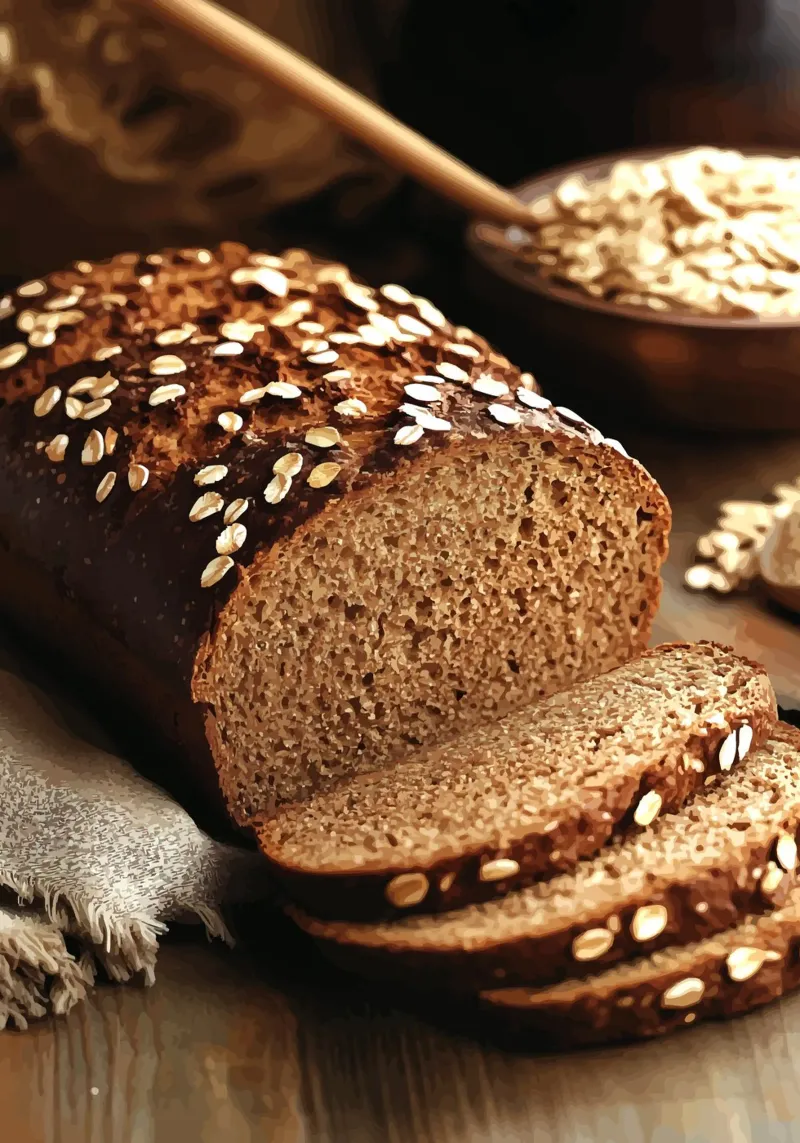 Pane d'avena su un tavolo di legno pellicola backlit da pixelbull - medieval art and more