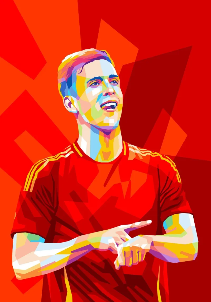 Dani Olmo Spain pellicola backlit da WPAP MALANG