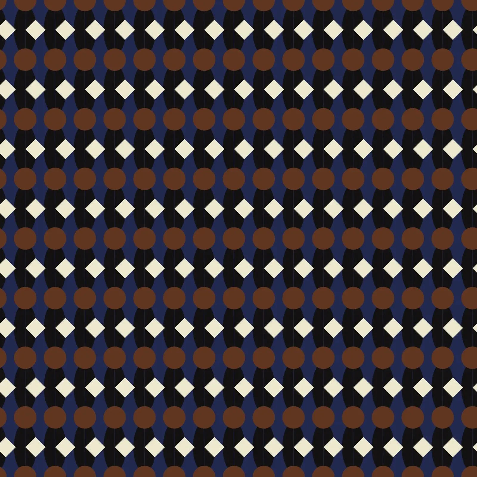 Oval and diamond seamless pattern canvas by Little Dean