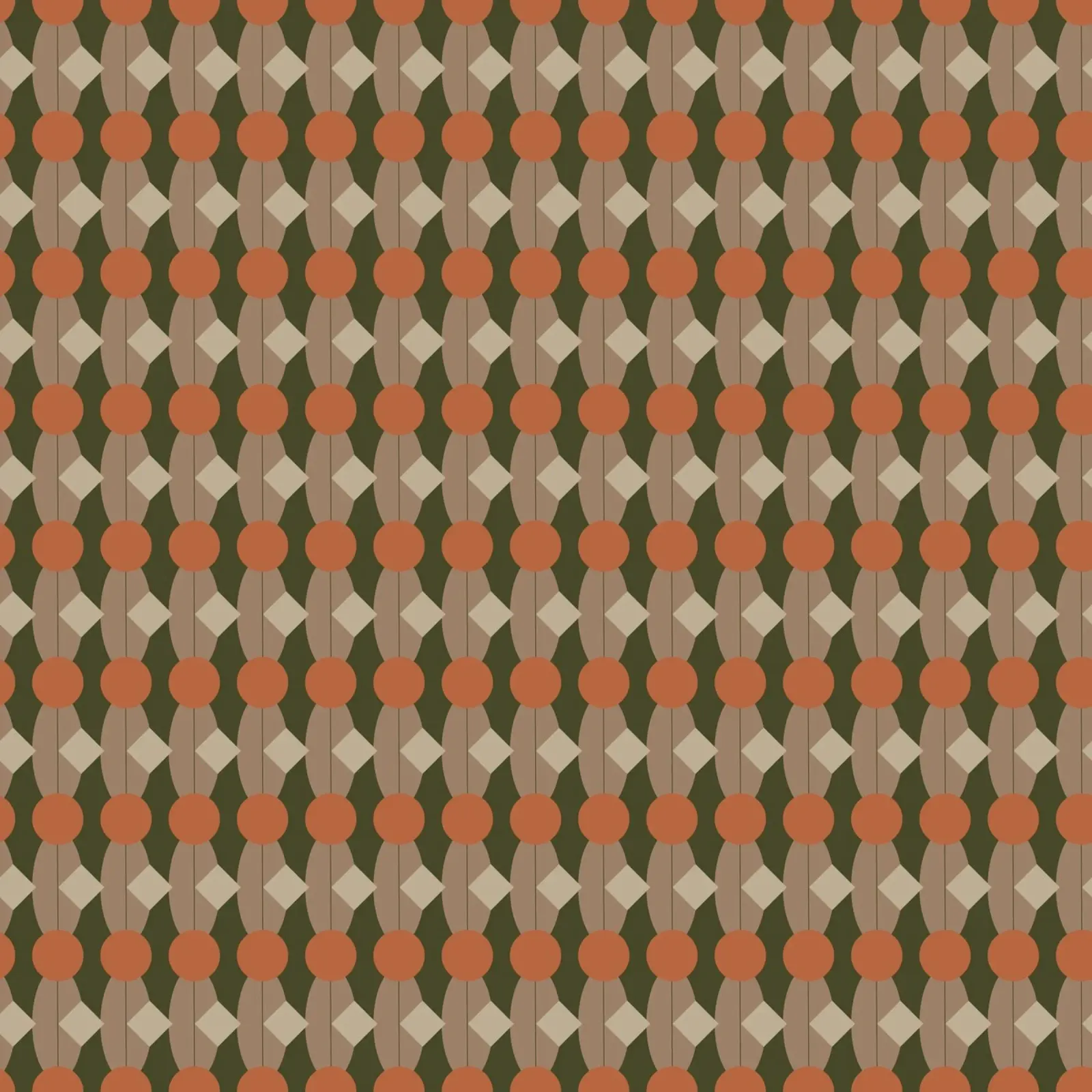 Oval and diamond seamless pattern 02 canvas by Little Dean