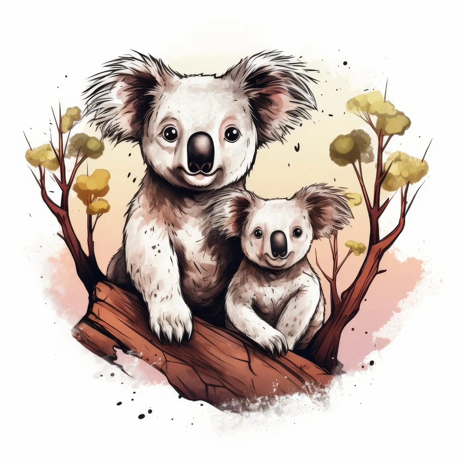 Duo di Koala retrò pellicola backlit da Funny Animals