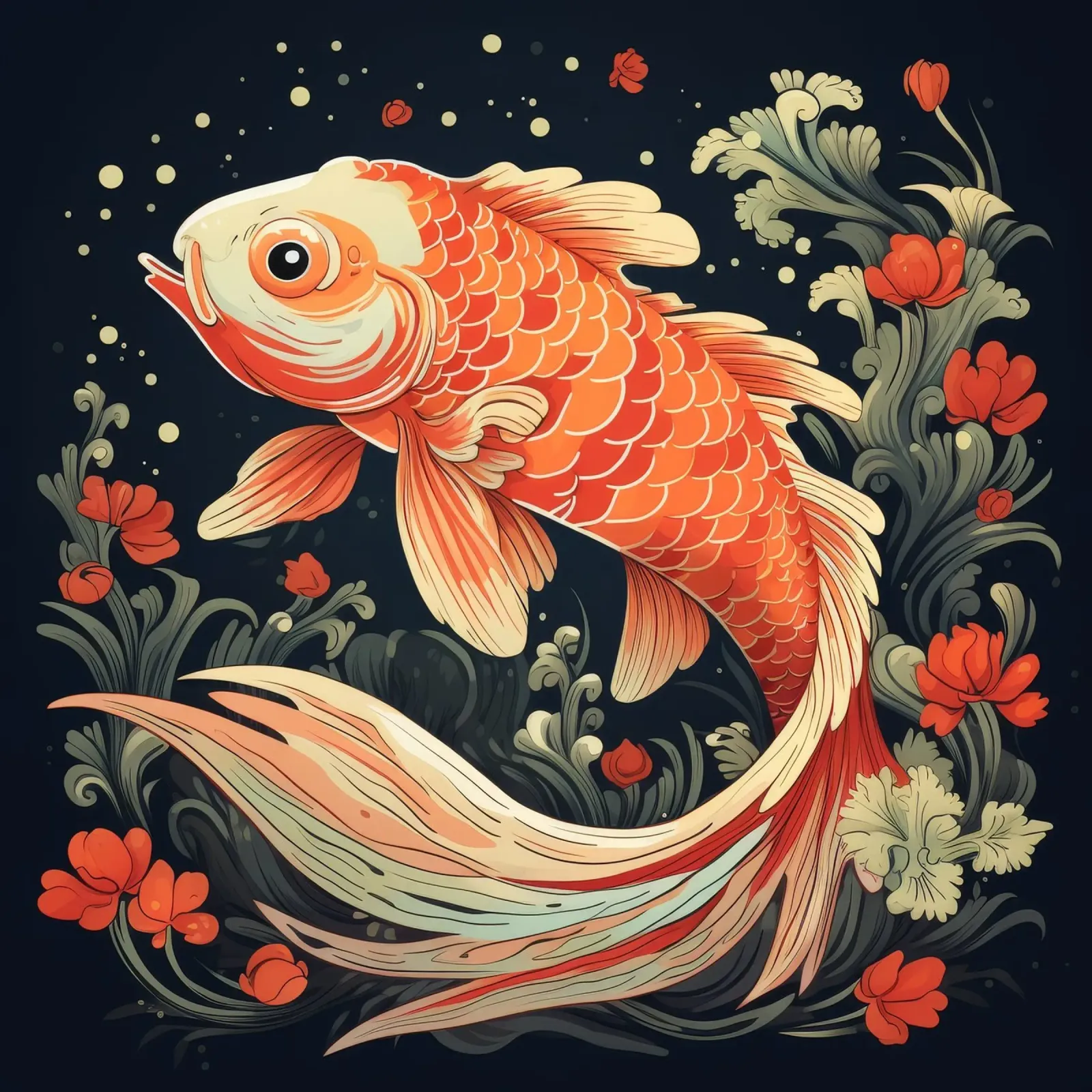 Pesce Koi retrò pellicola backlit da Funny Animals