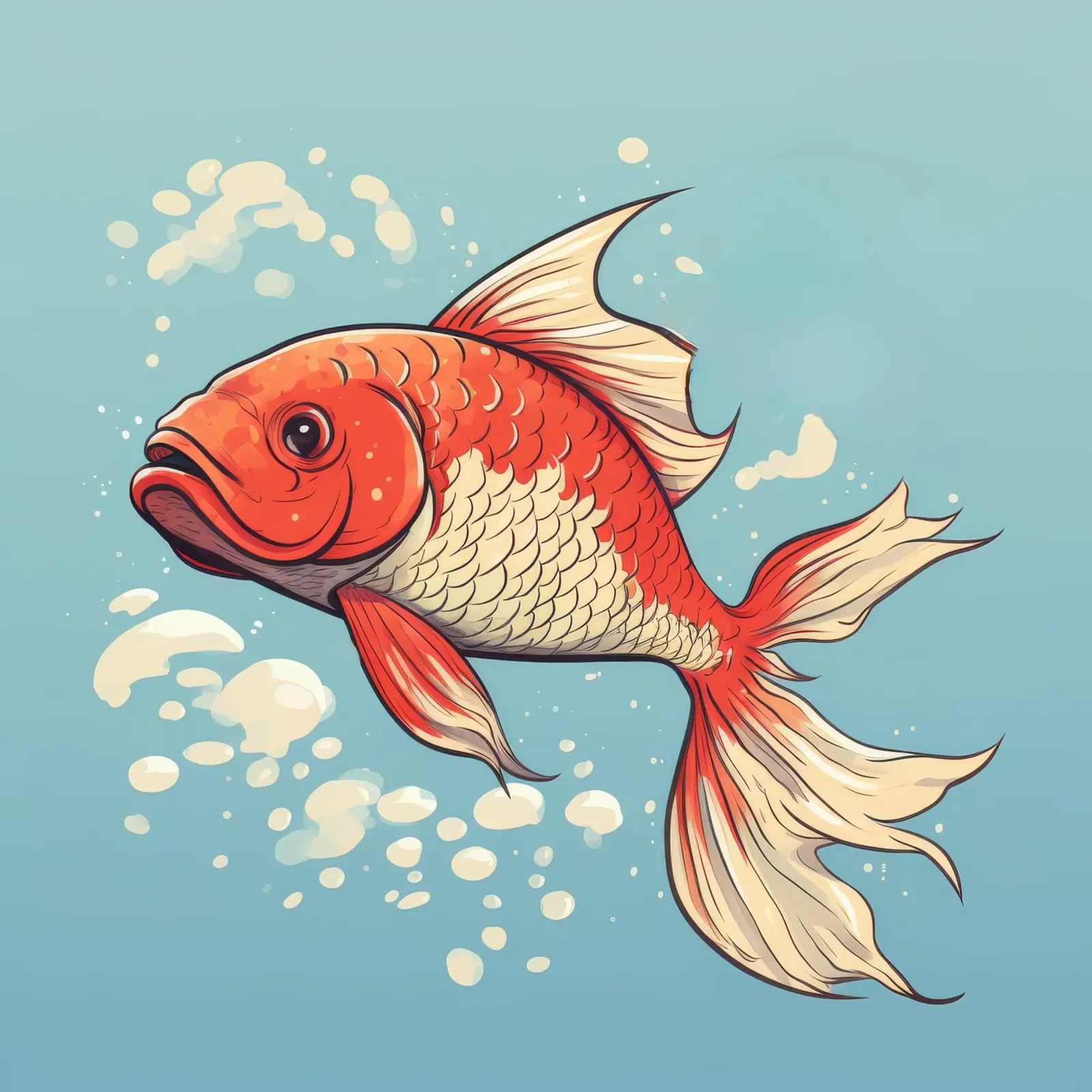 Retro Funny Cute Koi Fish Cartoons hahnemühle de Funny Animals
