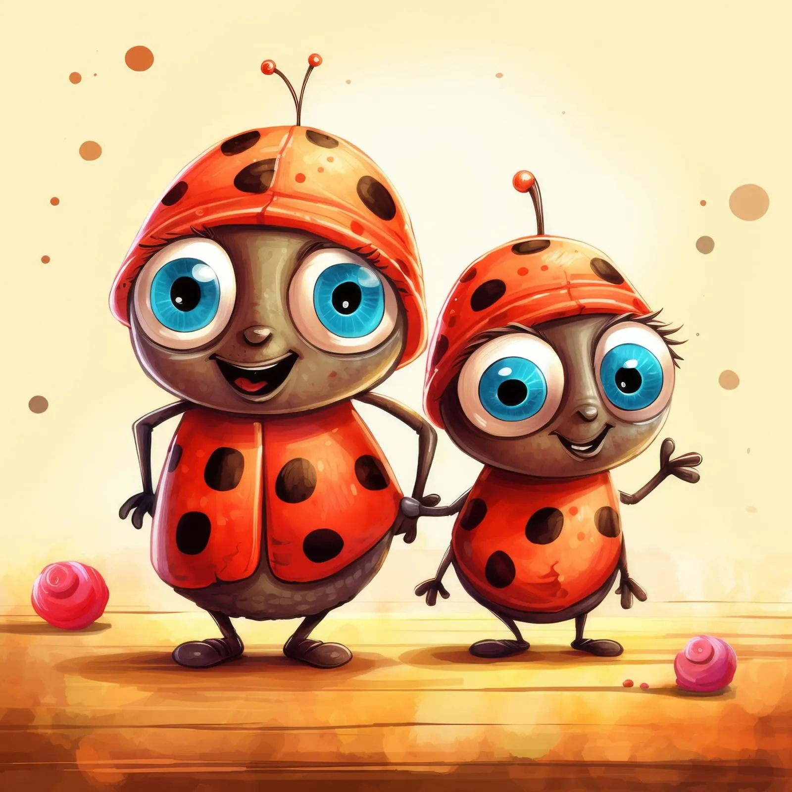 Retro Ladybug Duo pellicola backlit da Funny Animals