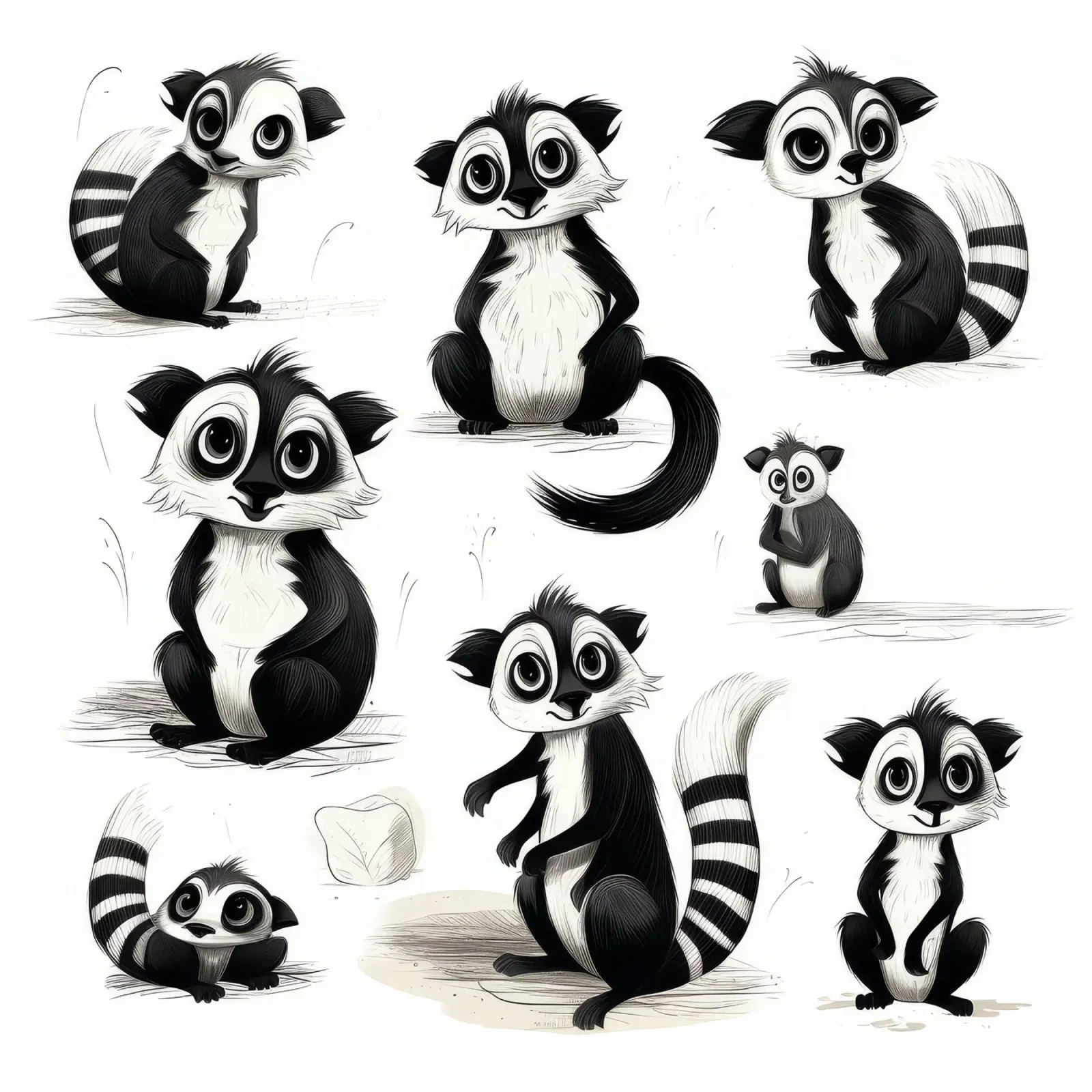 La banda dei lemuri retrò poster con telaio in plastica da Funny Animals