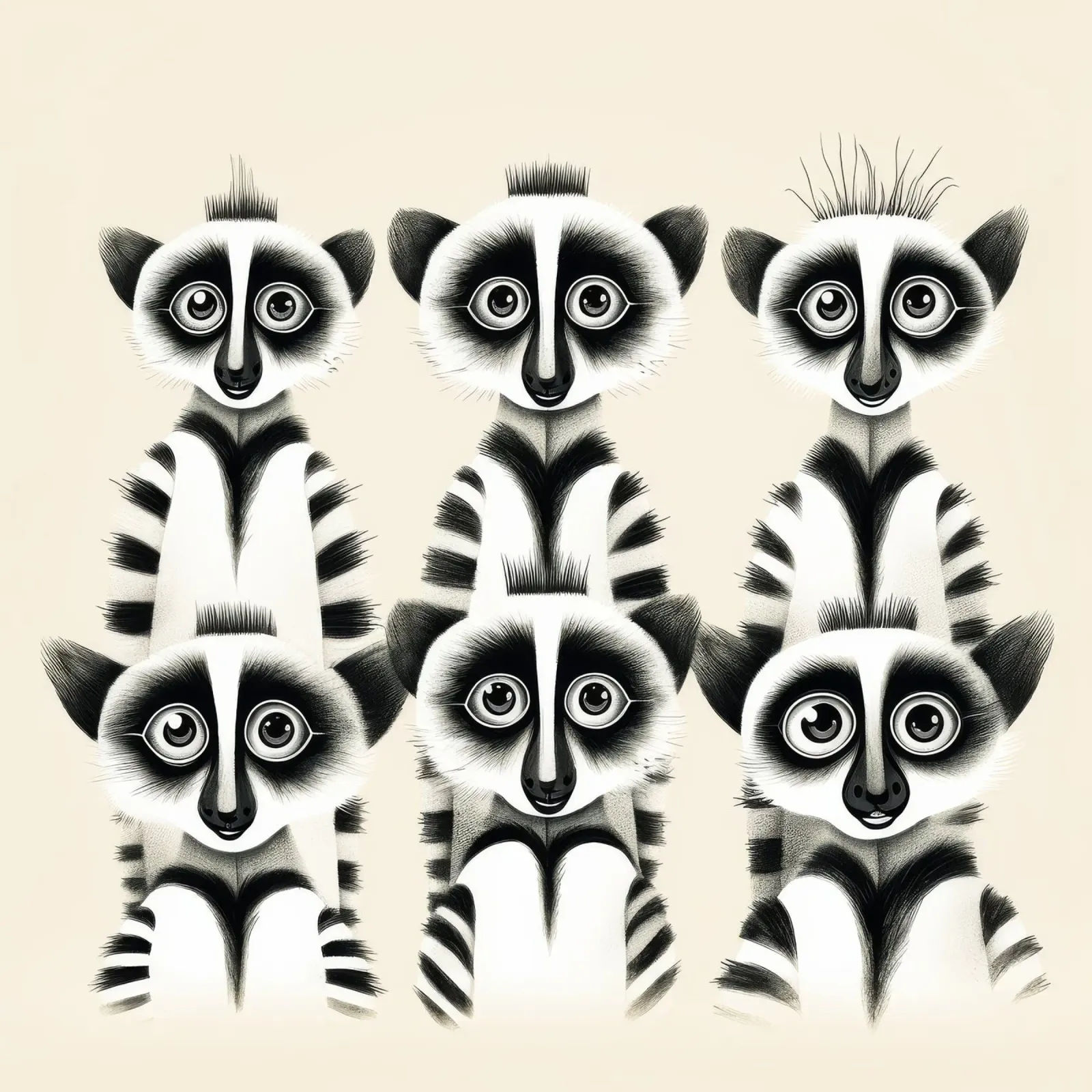 La banda dei lemuri retrò pellicola backlit da Funny Animals