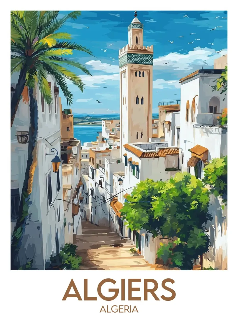Verkeer Algiers canvas met Baklijst van Frame the World